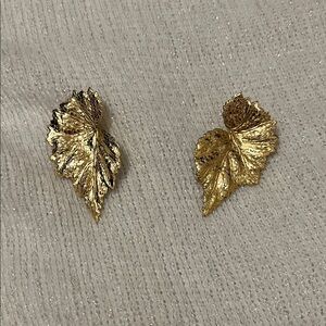 Nature-Inspired Gold Leaf Earrings
